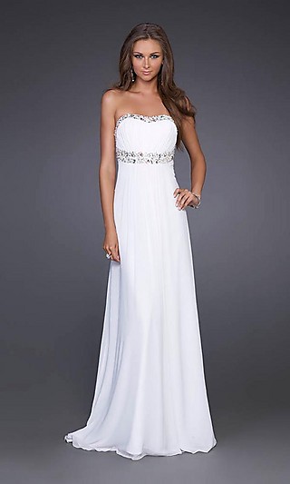 Elegant White Gown by La Femme 15027