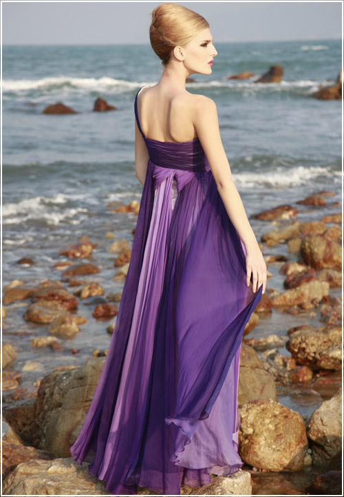 Violet and Lavender Chiffon Quinceanera Dress