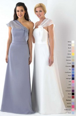 Special One shoulder chiffon flower long dress