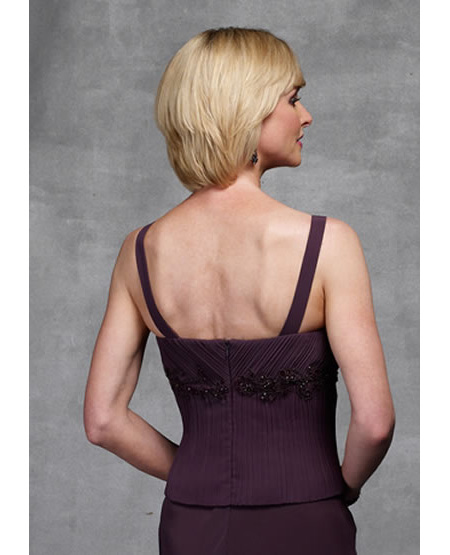 Chocolate Knee length V-neck Embroider Cheap Mermaid Discount Mother of Groom and Bride Dress