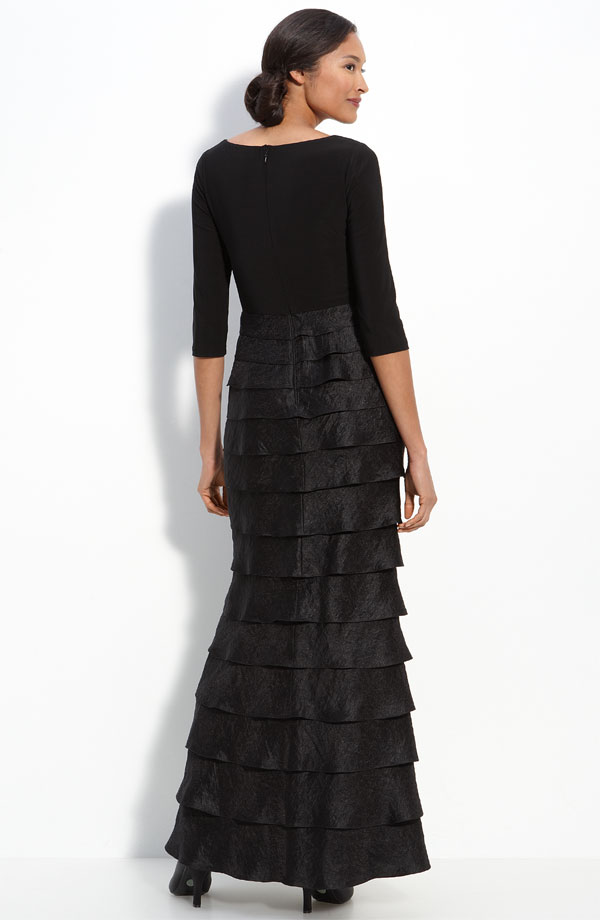 Matte Jersey & Hammered Satin Gown