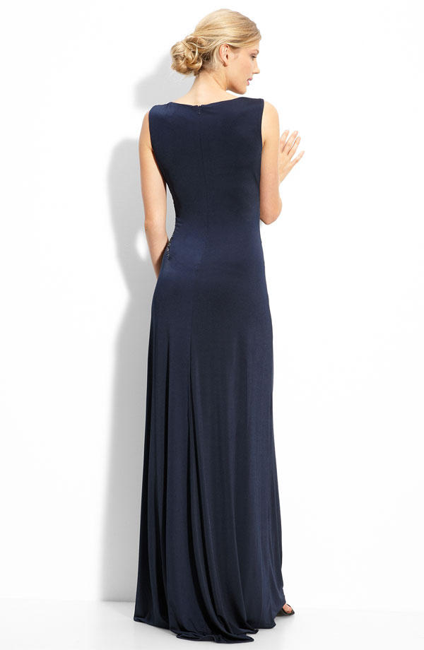 Sequin Detail Jersey Gown