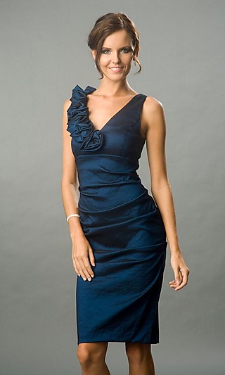V-neck Betsy and Adam Homecoming Dress