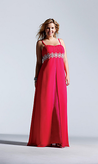 Floor Length Spaghetti Strap Dress with Beaded Empire Waist
