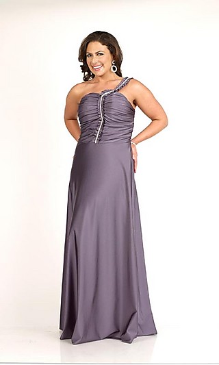 One Shoulder Atria Plus Size Dress