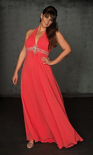 Plus Size Pink Halter Dress