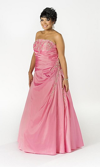 Strapless Plus Size Gown