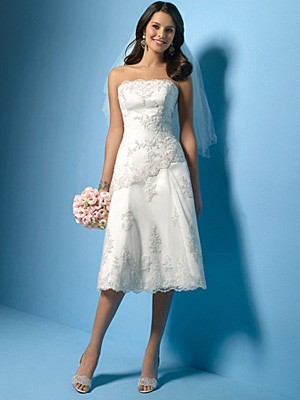 Princess Seams Strapless A-Line Short Wedding Dresses
