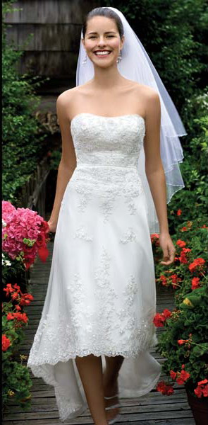 Destination Wedding Gown, Hi-lo hemline Bridal Dress