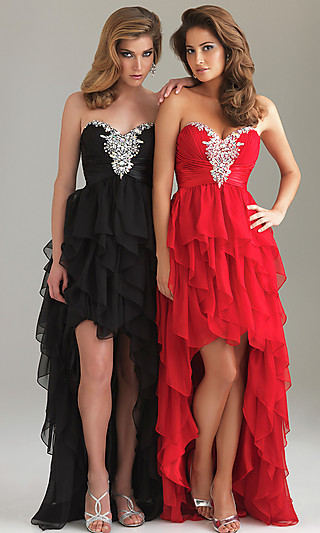 Strapless High-Low Dress by Night Moves