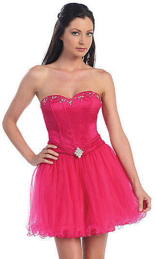 Short Strapless Sequin Dress