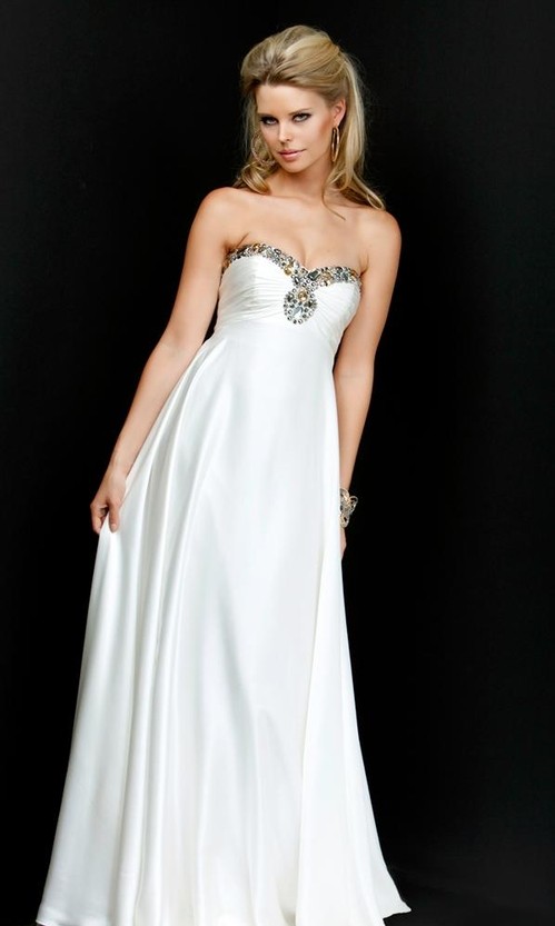 Satin Sweetheart Strapless Neckline New Evening Dresses Satin Sweetheart Strapless Neckline New Evening Dresses