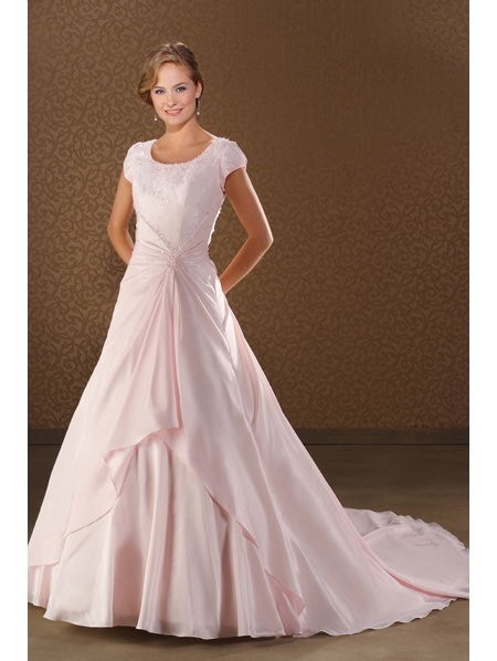 Vogue Floor Length A-Line Short Sleeves Sweep Train With Embroidery,Button Wedding Dresses WDresses01033 Vogue Floor Length A-Line Short Sleeves Sweep Train With Embroidery,Button Wedding Dresses WDresses01033