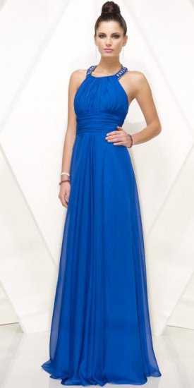 Long Royal Blue Vintage Evening Dress