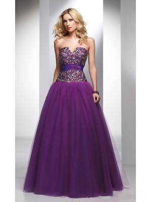 beautiful purple beaded vintage prom dresses
