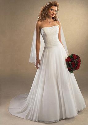 Strapless Sweetheart A-line Chiffon Wedding Dresses (ms0003)