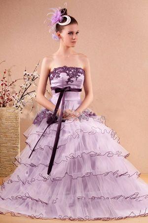 Marvellous Tiered Style Applique Tulle Couture
